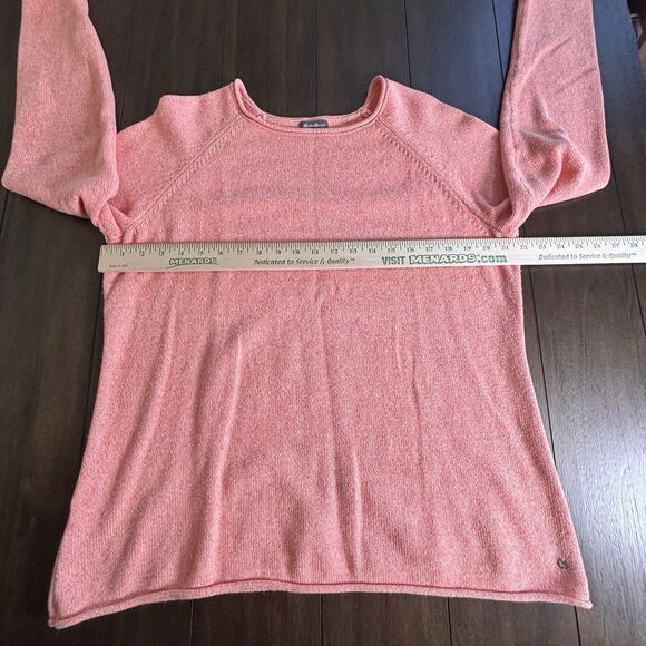 Eddie Bauer Sweater Womens XL Orange Pullover Chunky Knit Fishermans Roll Neck - Picture 3 of 8